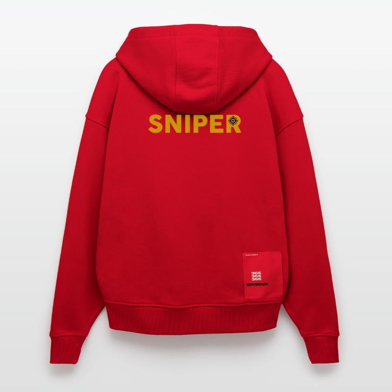Fléchettes Sniper - Conception de lecteur de précision Veste à capuche bio épaisse oversize fabriqué en UE