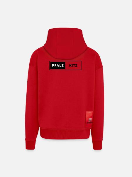 Lauser - Veste à capuche bio épaisse oversize fabriqué en UE - rouge