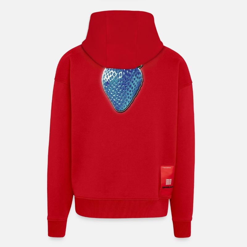 Blue strawberry - Zip Hoodie - made by SPREAD - red