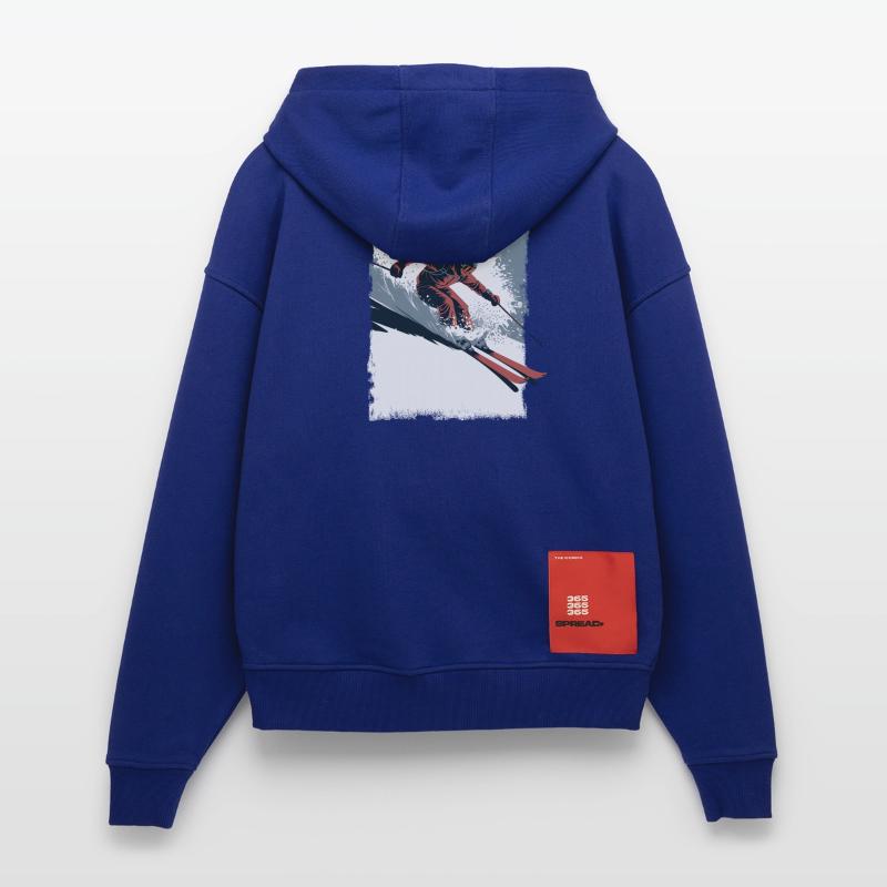 Ski Freeride Action Deep Snow Vector Style Veste à capuche bio épaisse oversize fabriqué en UE