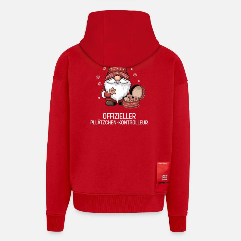 Weihnachtsgnom mit Plätzchen - Zip Hoodie - made by SPREAD - Rot