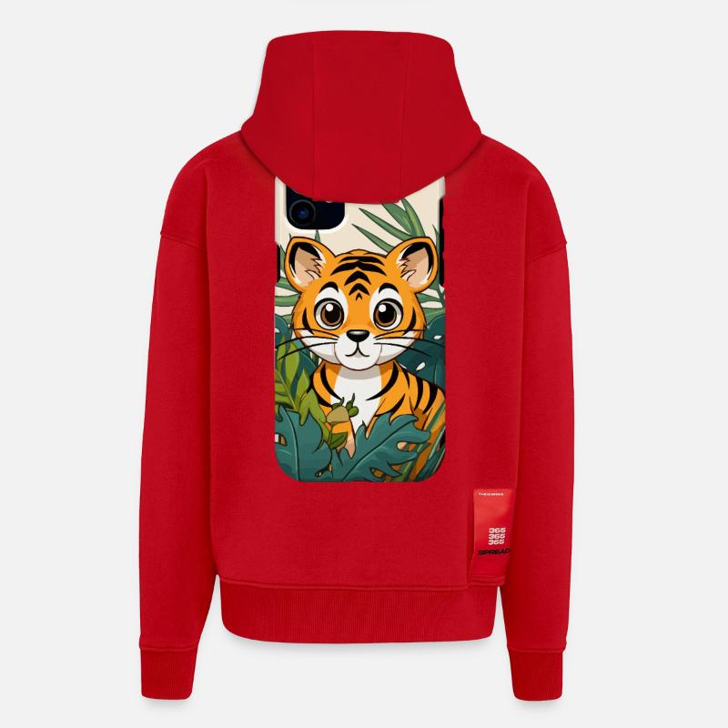 Tigerjunge im Dschungel - Zip Hoodie - made by SPREAD - Rot