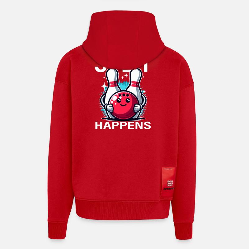 Split Arrives Bowling Joy - Zip Hoodie - made by SPREAD - red