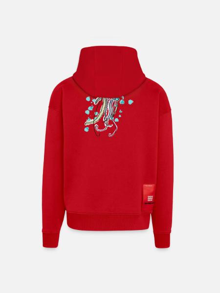 Watercolor Jellyfish Design for Sea Lovers - Zip Hoodie - made by SPREAD - red