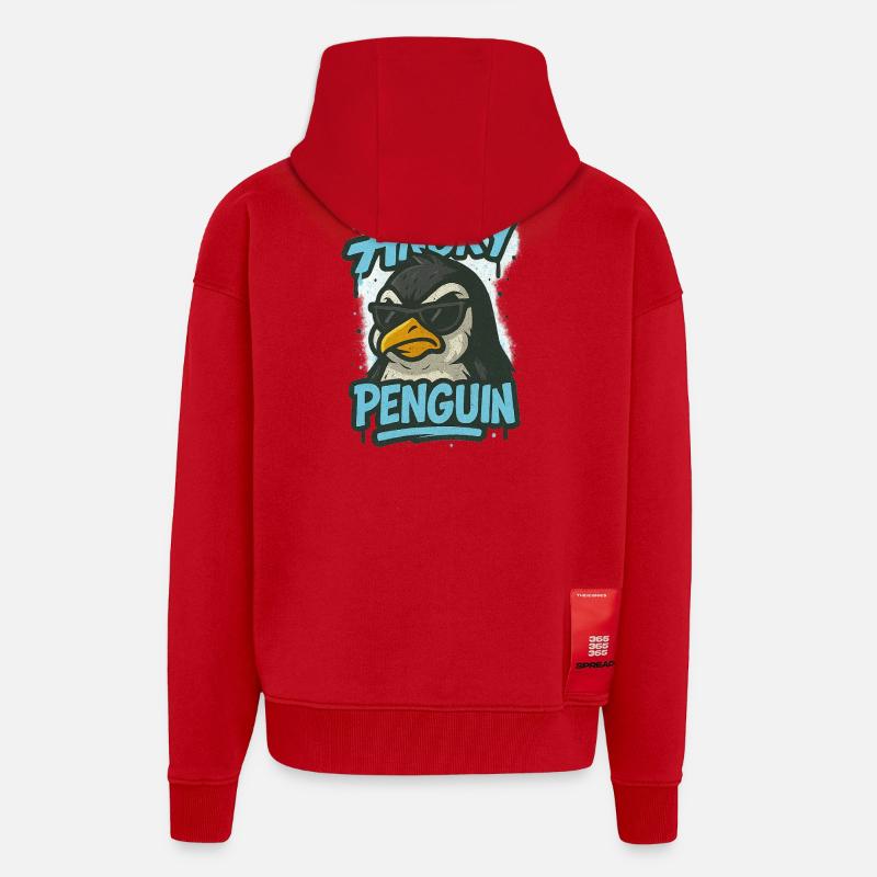 Der ärgerliche Pinguin - Zip Hoodie - made by SPREAD - Rot