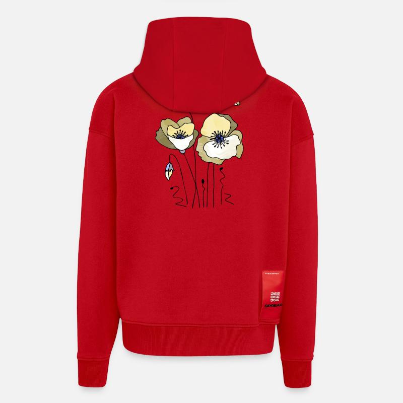 Blumen - Zip Hoodie - made by SPREAD - Rot