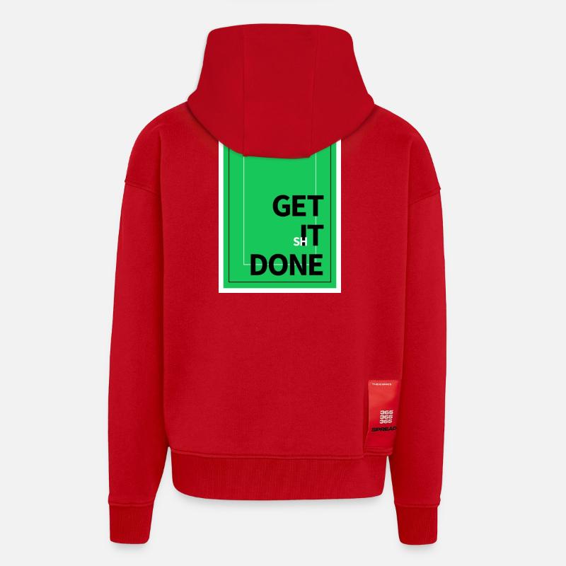 Motivation Get It Done Textdesign - Zip Hoodie - made by SPREAD - Rot