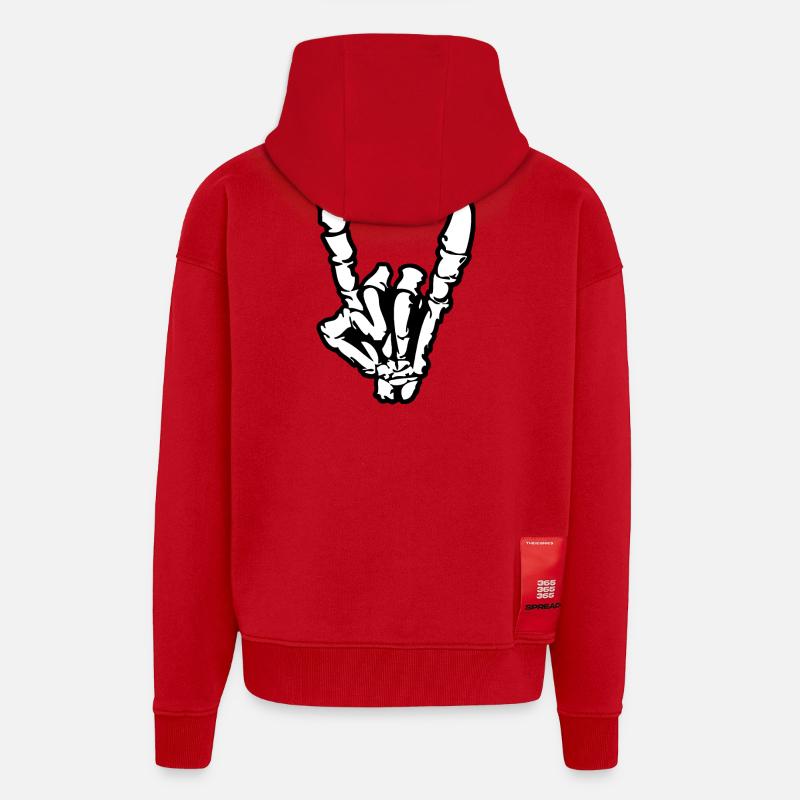 Rock'n'Roll- oder Heavy-Metal-Handzeichen * - Zip Hoodie - made by SPREAD - Rot