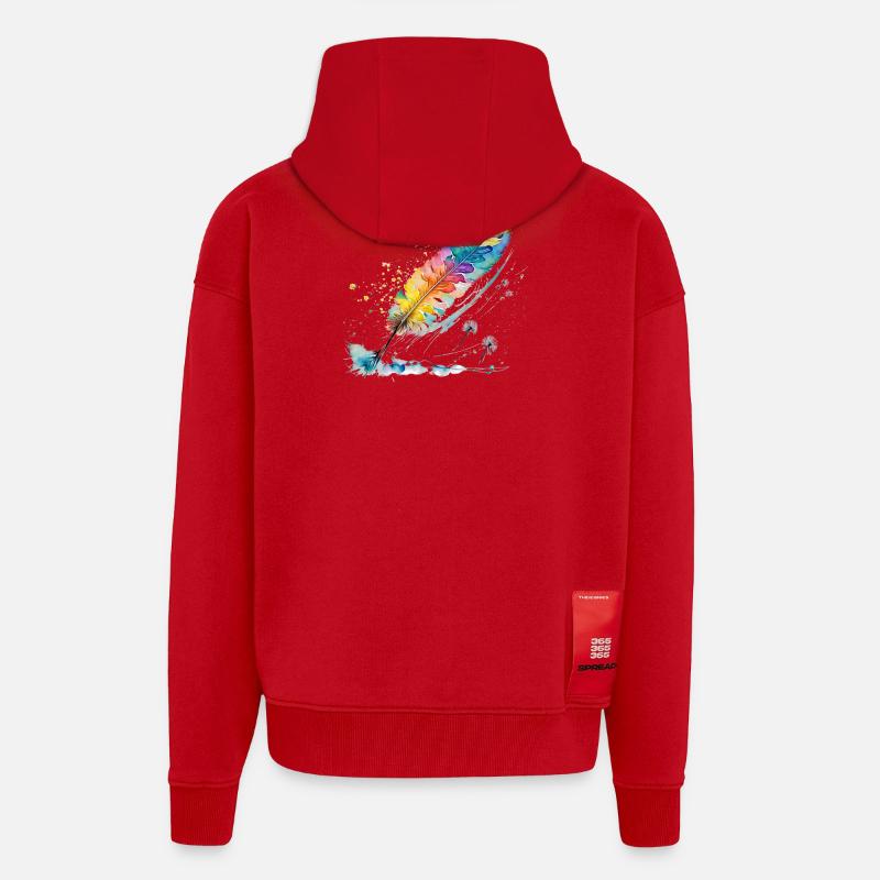 Source - Veste à capuche bio épaisse oversize fabriqué en UE - rouge
