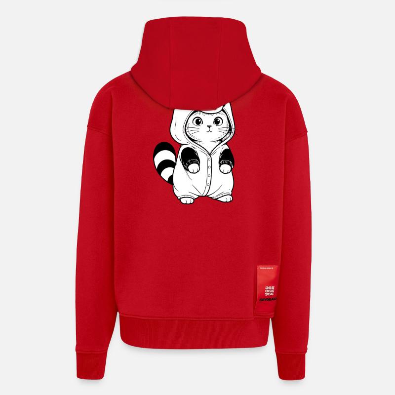 Cuddly Panda Pullover Hoodie - Zip Hoodie - made by SPREAD - red