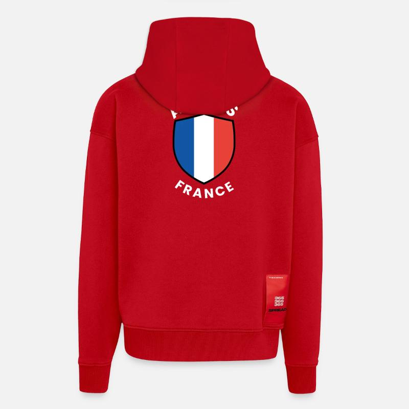 Angers France Shield Emblem - Zip Hoodie - made by SPREAD - red