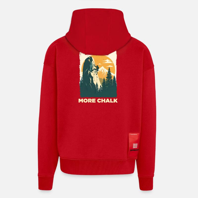 Kletteraussage Less Talk More Chalk - Zip Hoodie - made by SPREAD - Rot