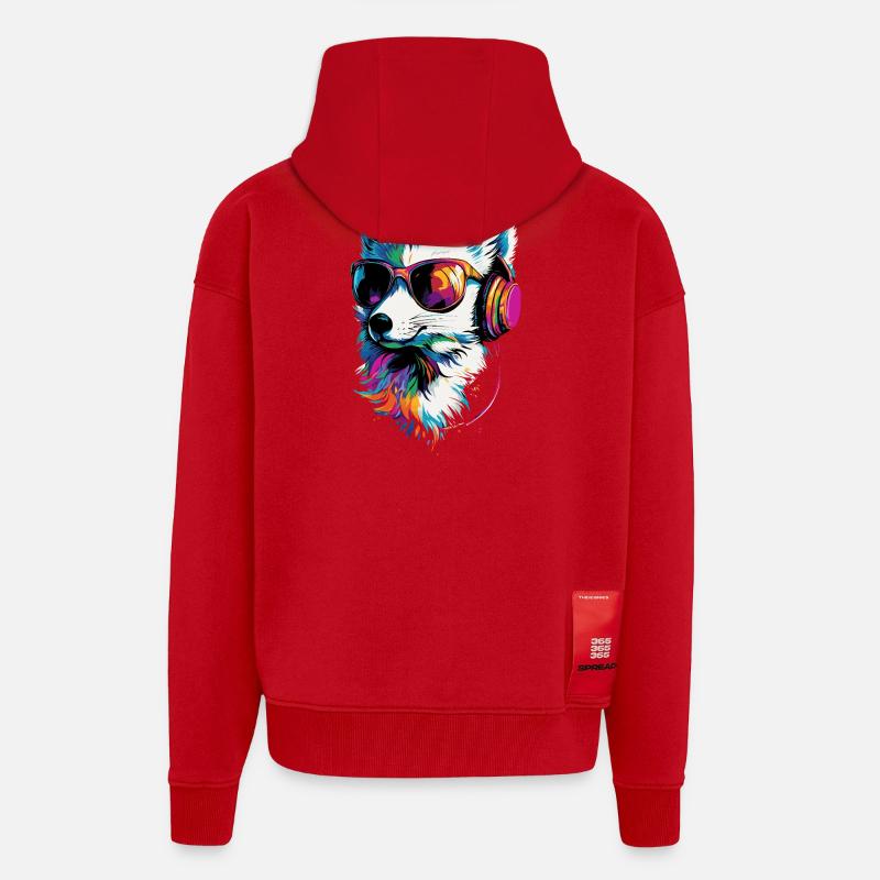 Polarfuchs Schneefuchs Eisfuchs Süßer Weißer Fuchs - Zip Hoodie - made by SPREAD - Rot