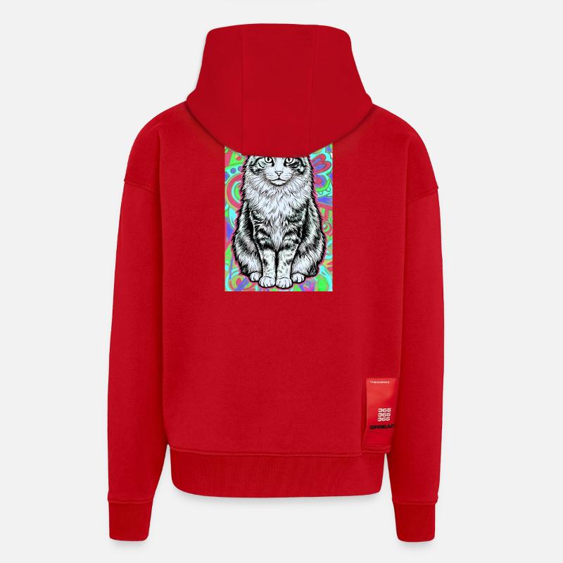 Katze - Zip Hoodie - made by SPREAD - Rot