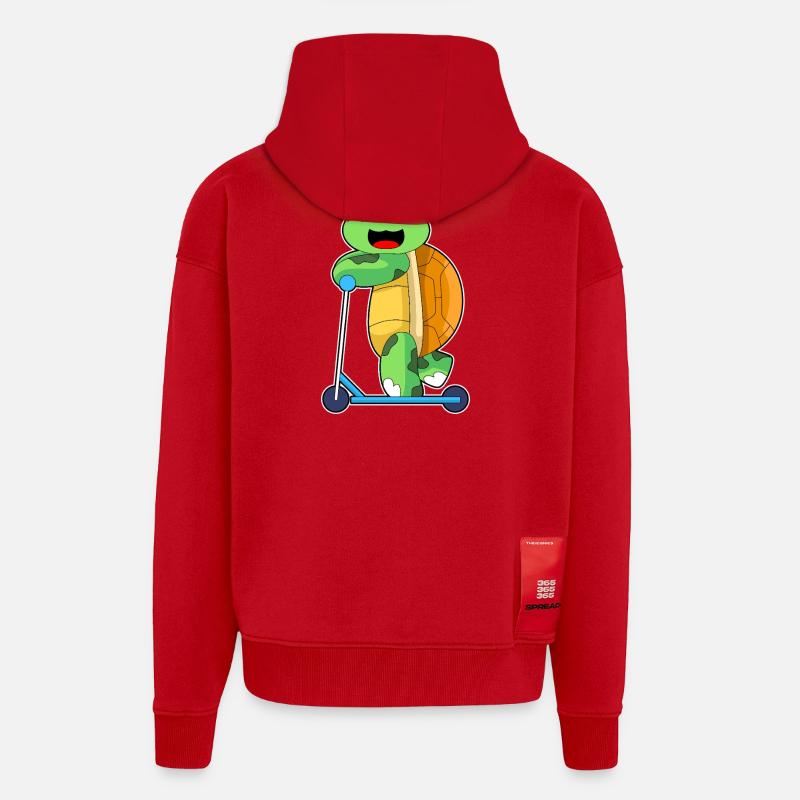 Schildkröte Tretroller - Zip Hoodie - made by SPREAD - Rot