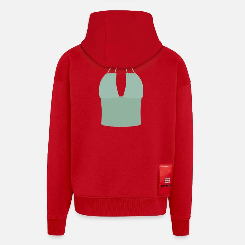 Mint Halter Bikini Top - Zip Hoodie - made by SPREAD - red