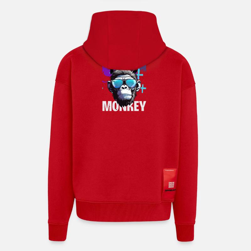 Bad Monkey Neon Sonnenbrille - Zip Hoodie - made by SPREAD - Rot