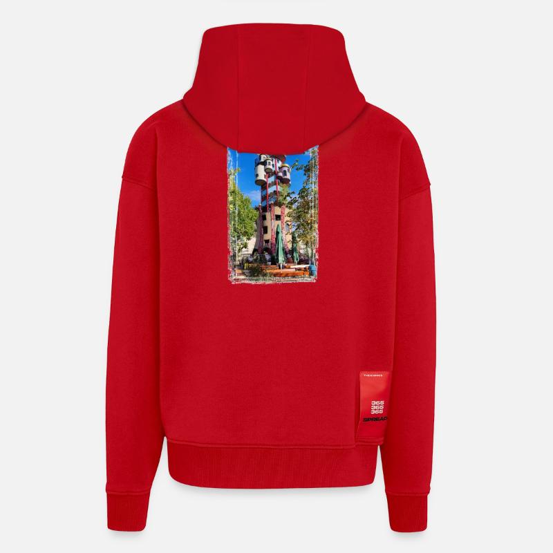 Hundertwasserturm beim Kuchlbauer - Zip Hoodie - made by SPREAD - Rot