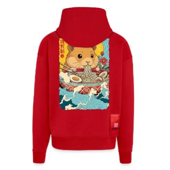 Hamster Ramen Nudeln Japanische Kunst Anime - Zip Hoodie - made by SPREAD - Rot - Hinten