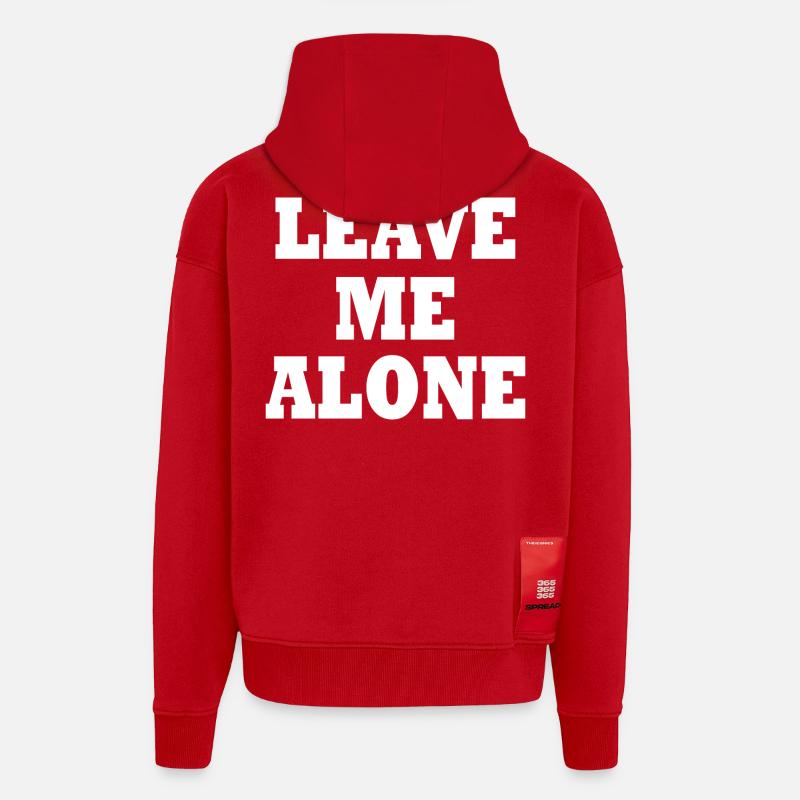Leave me alone - Veste à capuche bio épaisse oversize fabriqué en UE - rouge