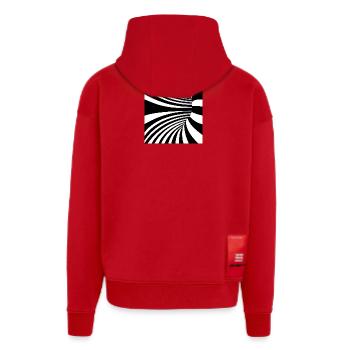 Monochromer Spiralfluss - Zip Hoodie - made by SPREAD - Rot - Hinten