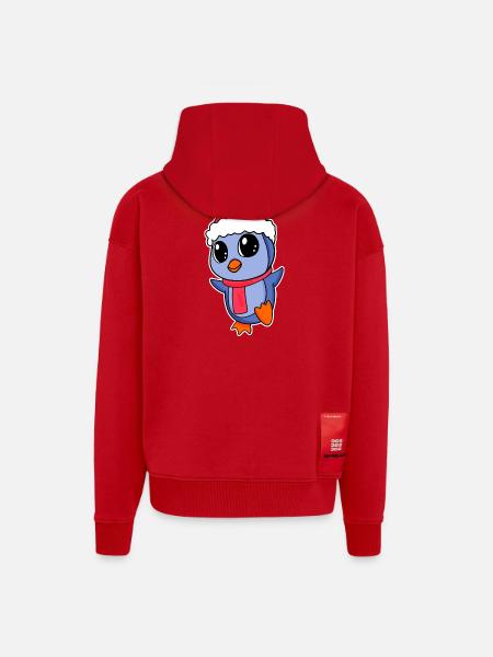 Penguin Christmas - Zip Hoodie - made by SPREAD - red
