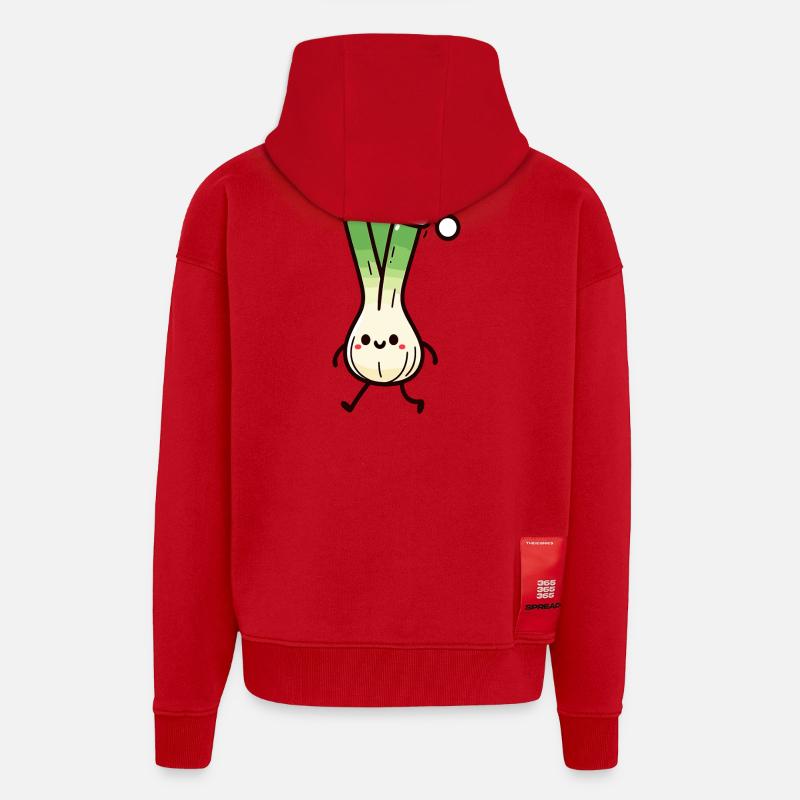 Linge de Noël de Saint-Nicolas - Veste à capuche bio épaisse oversize fabriqué en UE - rouge