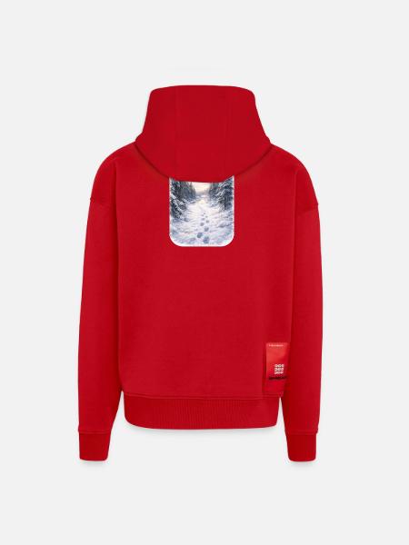 Winterwaldpfad Morgenschein - Zip Hoodie - made by SPREAD - Rot