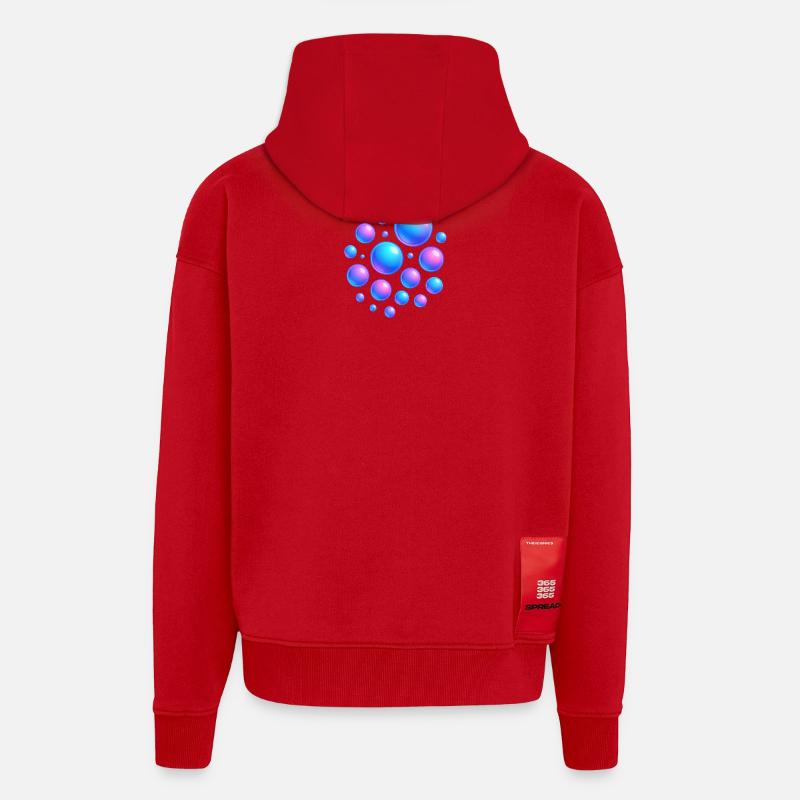 Irisierende Blasen Neonfarben - Zip Hoodie - made by SPREAD - Rot