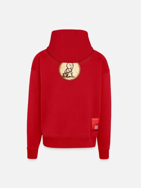 Sepia Thinker Sketch - Zip Hoodie - made by SPREAD - red