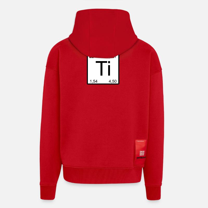 Titanium Elementsymbol Minimal Tile - Zip Hoodie - made by SPREAD - Rot