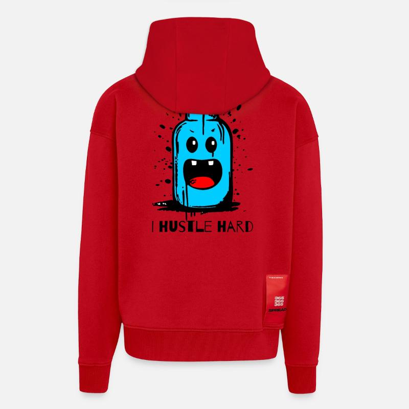 "I Hustle Hard" Flasche - Zip Hoodie - made by SPREAD - Rot