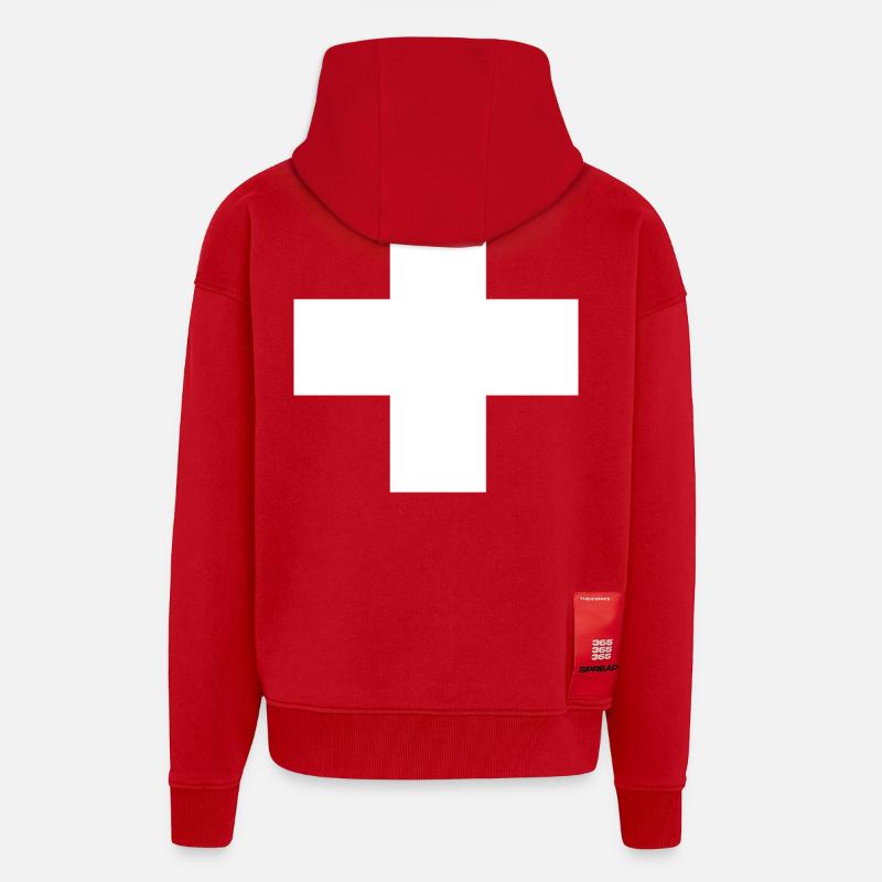 Schweiz - Zip Hoodie - made by SPREAD - Rot