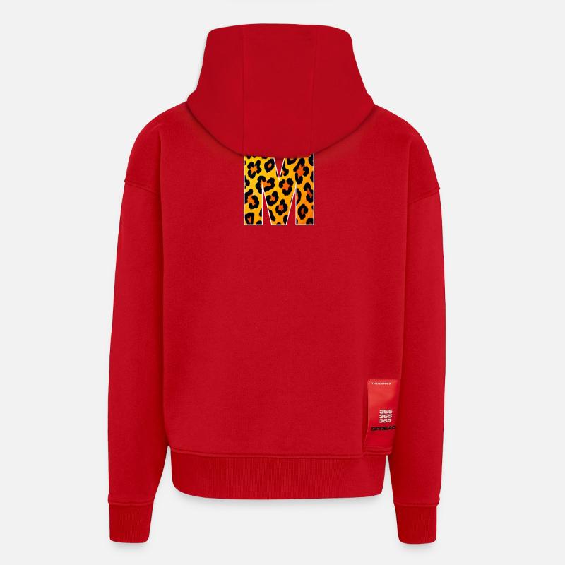 Leopard M Buchstabe - Zip Hoodie - made by SPREAD - Rot