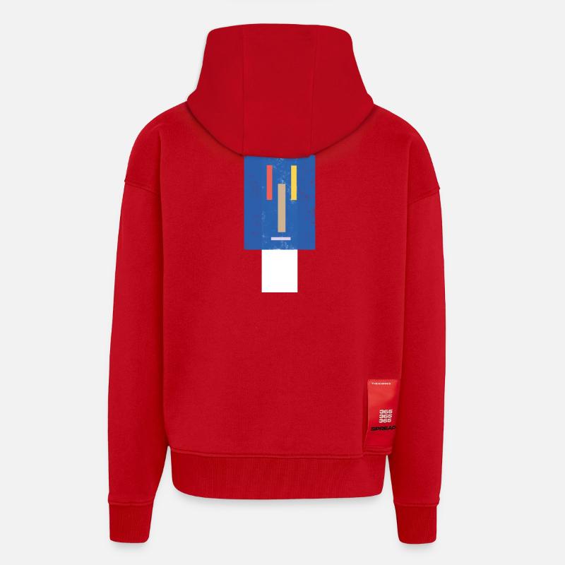 Abstraktes Gesicht auf Pullover - Zip Hoodie - made by SPREAD - Rot