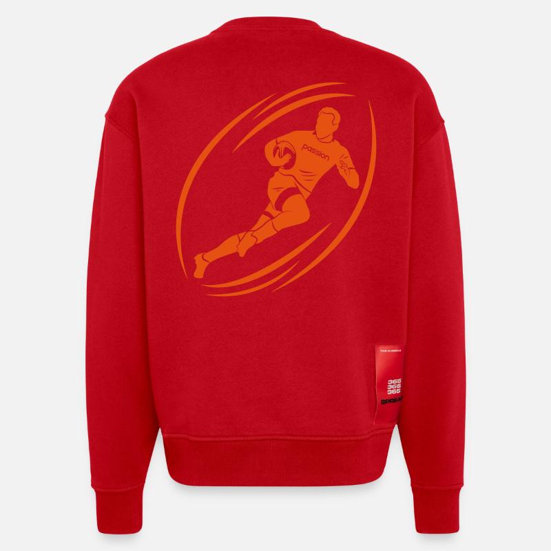 Rugby Leidenschaft - Heavyweight Oversized Organic Crew Neck Made in EU - Rot