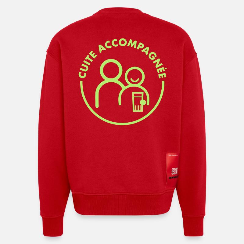 Cuite Accompagnée v2 (1c) - Sweat bio épais oversize fabriqué en UE - rouge