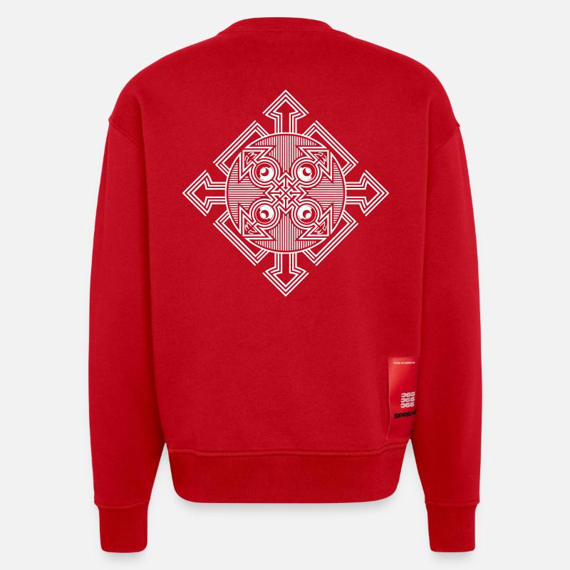 Tekno 23 arrow speaker - Heavyweight Oversized Organic Crew Neck Made in EU - Rot