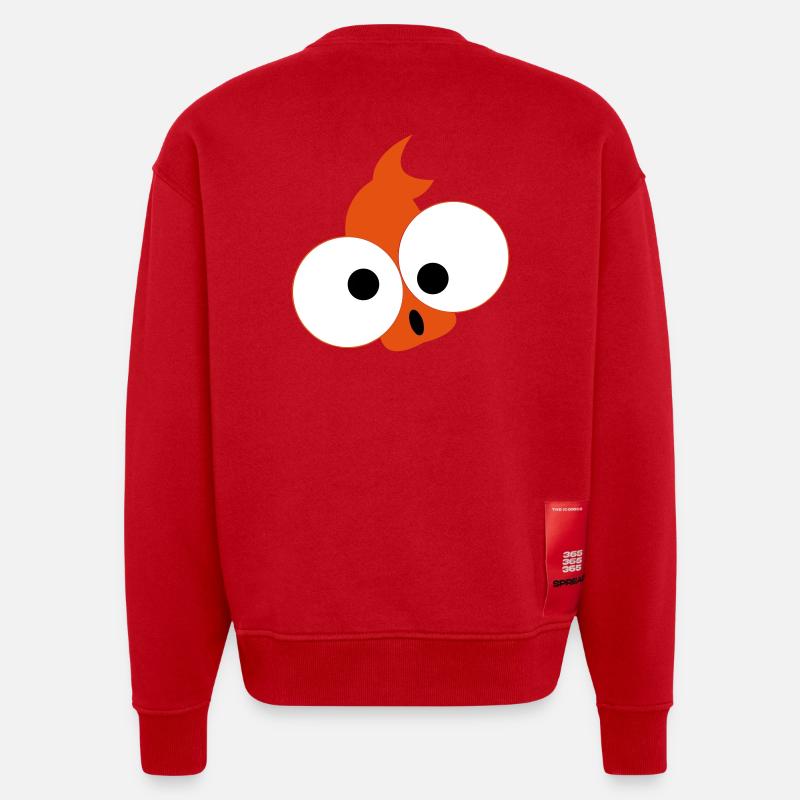 Fisch - Heavyweight Oversized Organic Crew Neck Made in EU - Rot