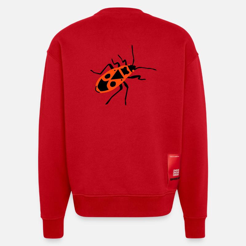 Incendie du pin - insecte - Firebug - Sweat bio épais oversize fabriqué en UE - rouge