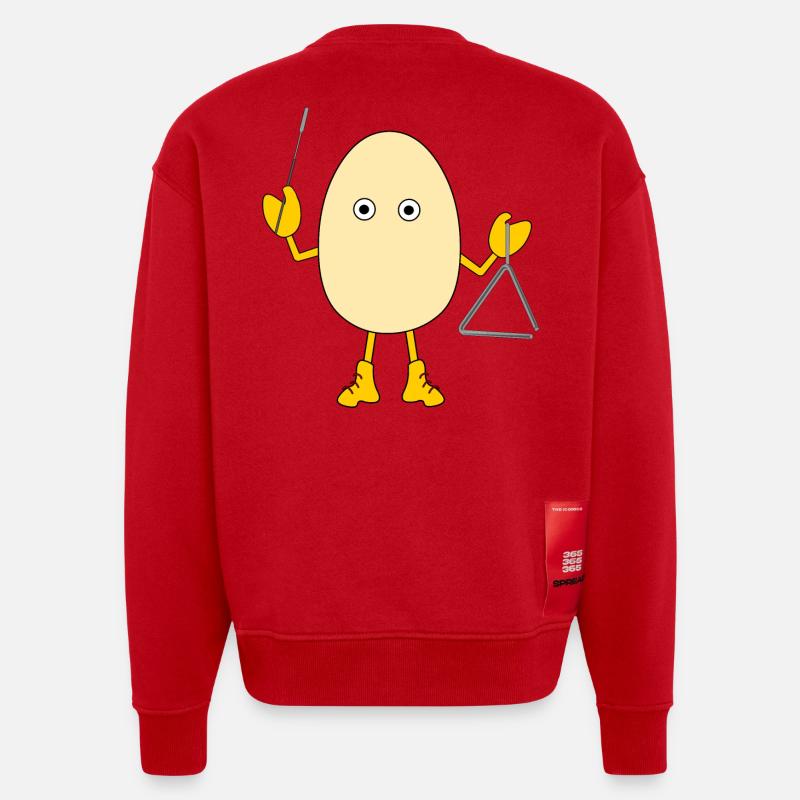Triangle Egghead - Sweat bio épais oversize fabriqué en UE - rouge