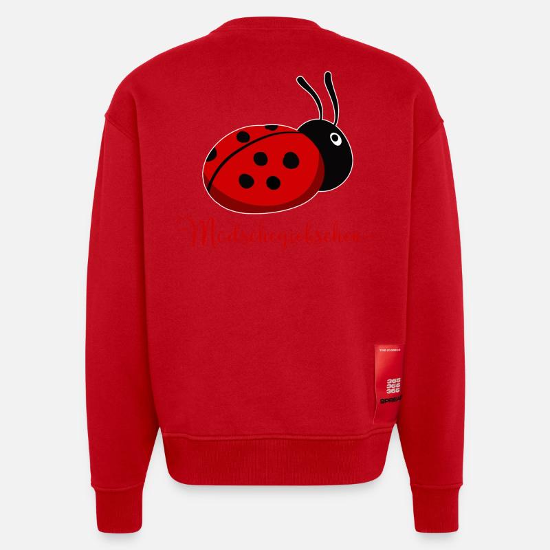 Modschegiebchen Marienkäfer Sächsisch Geschenkidee - Heavyweight Oversized Organic Crew Neck Made in EU - Rot