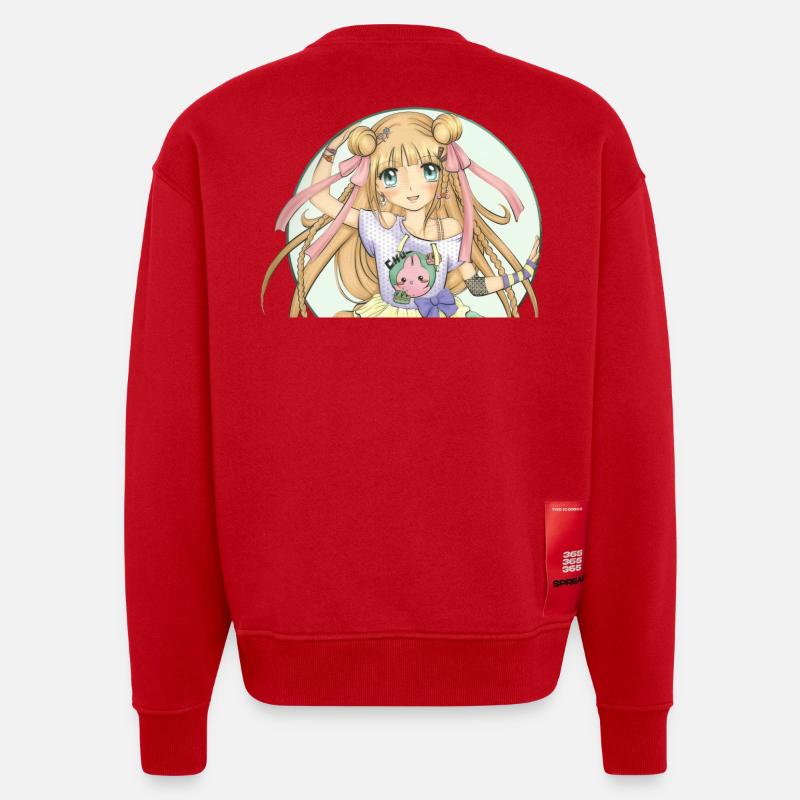 Manga - Heavyweight Oversized Organic Crew Neck Made in EU - red