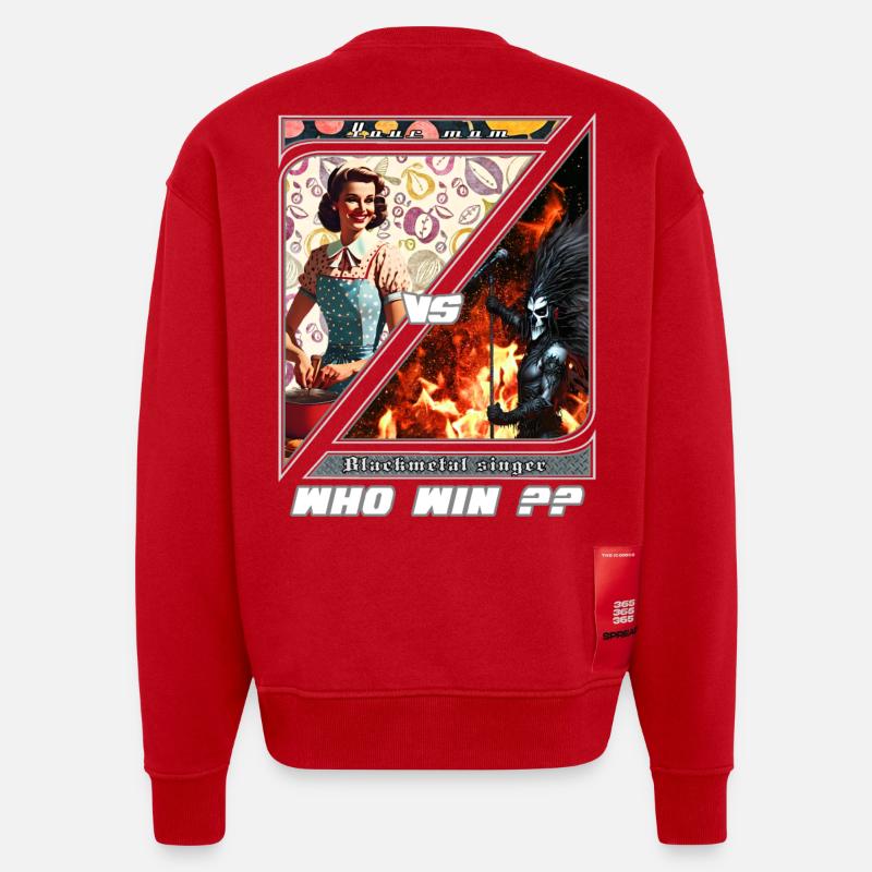 Duel Retro Metal Moderne - Sweat bio épais oversize fabriqué en UE - rouge