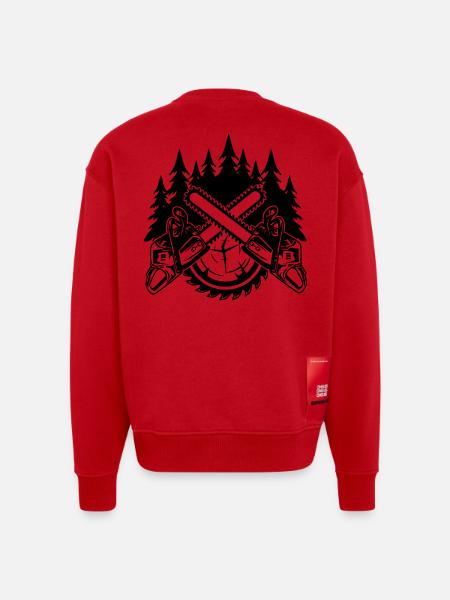 Tronçonneuses - Sweat bio épais oversize fabriqué en UE - rouge