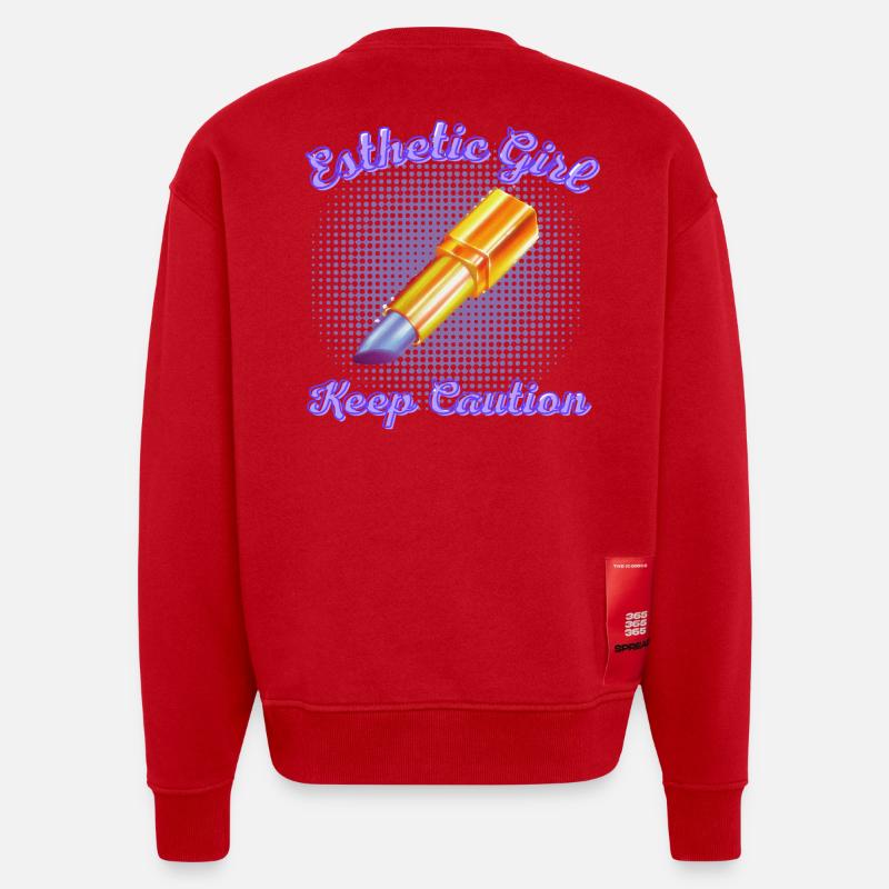 Kriegen Sie Ihren Graffiti-Lippenstift - Heavyweight Oversized Organic Crew Neck Made in EU - Rot