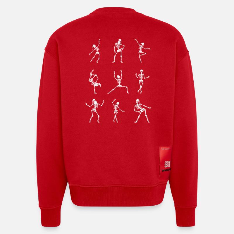 Silhouettes de danse dynamiques - Sweat bio épais oversize fabriqué en UE - rouge