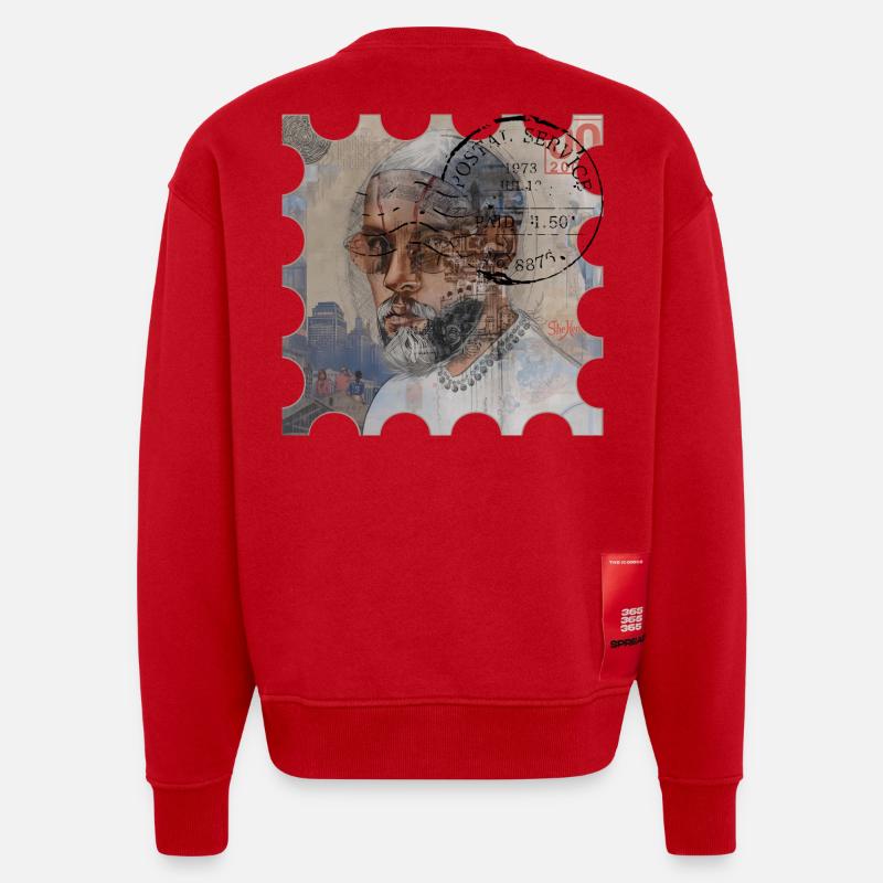Année POSTALE 2000 - Sweat bio épais oversize fabriqué en UE - rouge
