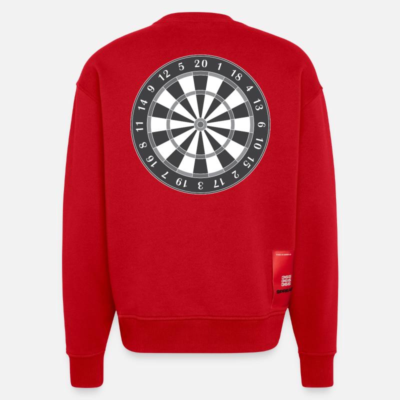 Dartscheibe - Heavyweight Oversized Organic Crew Neck Made in EU - Rot