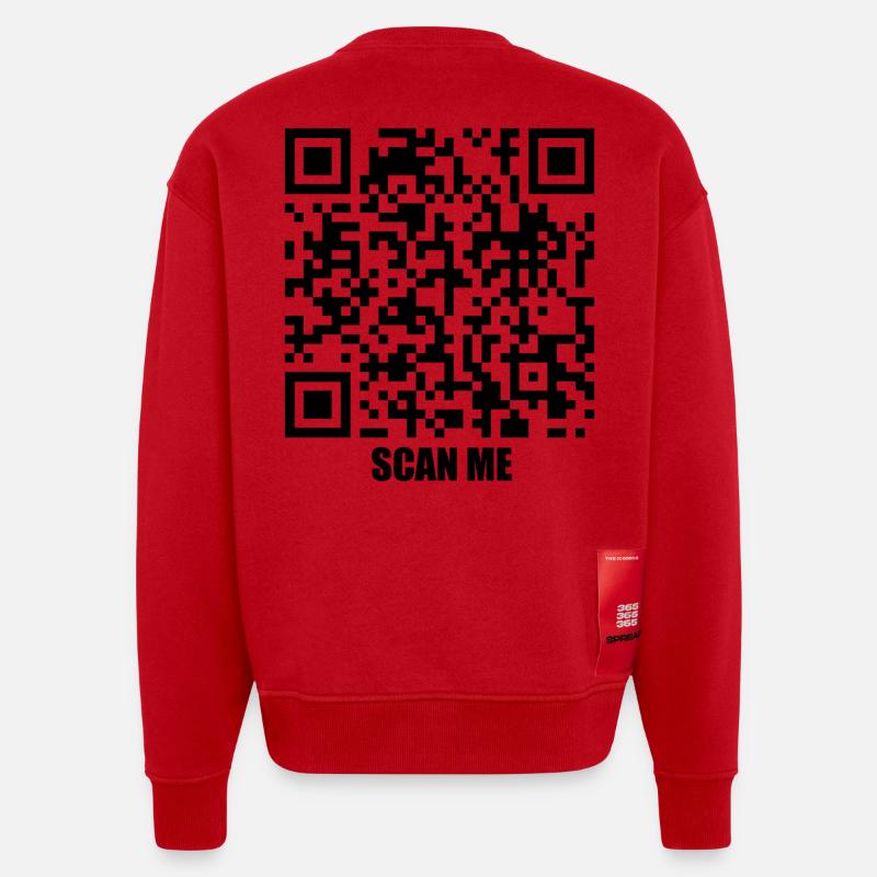 Quote Message – Three Seconds - Heavyweight Oversized Organic Crew Neck Made in EU - red
